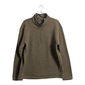 Cabela's Men's Brown 1/4 Zip Mock Neck Pullover Sweater Fall Winter Outdoors L